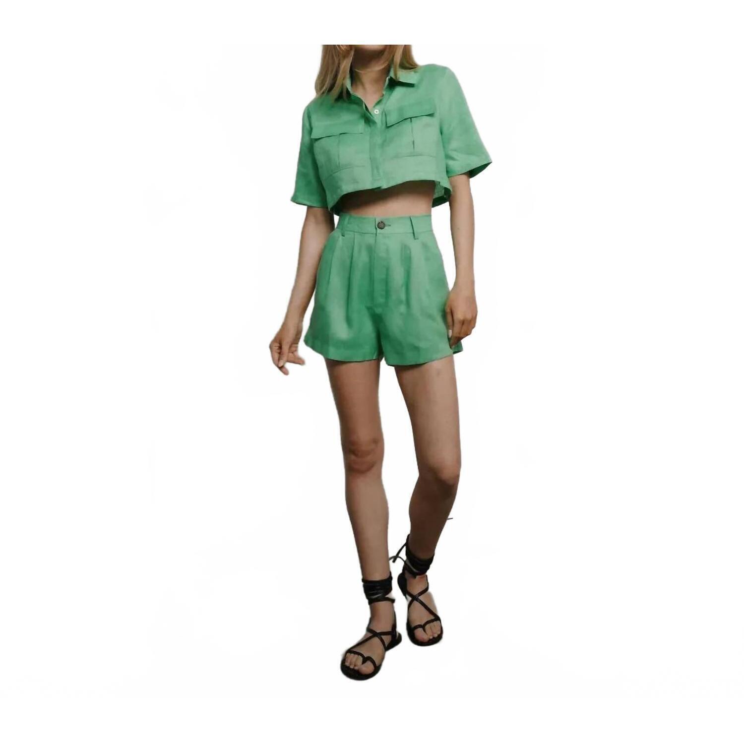 New Parentezi Michelle High Waist Short In Light Green
